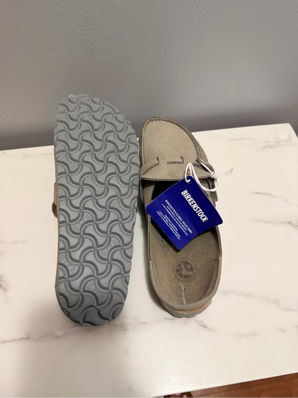 Birkenstock Neutral Taupe Suede Slip-On Buckley clog 37/6 - Picture 5 of 8